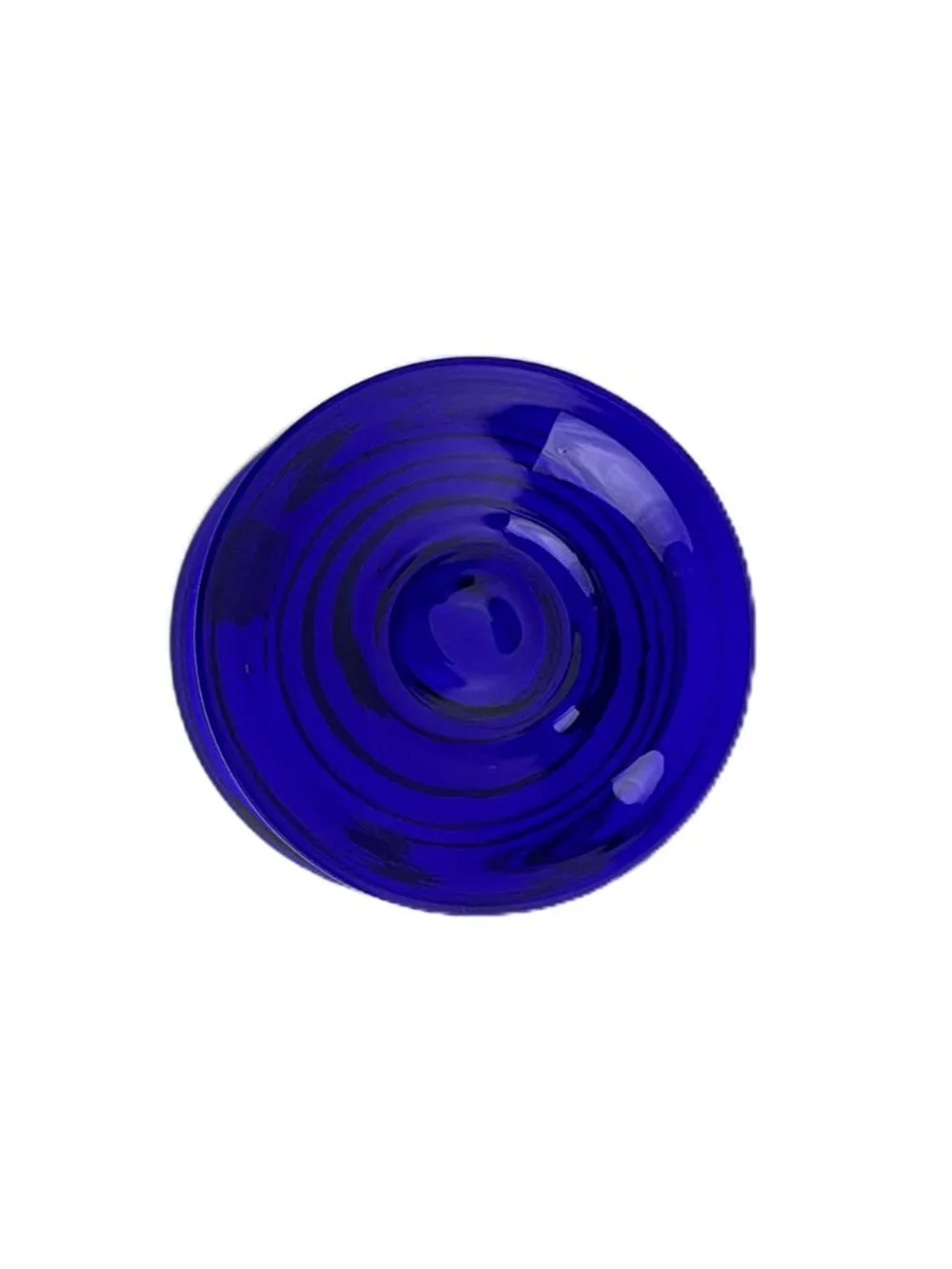 Royal Caribbean Cruise Line Glass Martini Cocktail Goblet Cobalt Blue Brown Swir